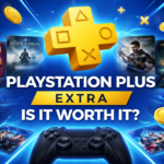PlayStation Plus Extra Games: Is It Worth It in 2026? PlayStation Plus Extra featured image showing PS Plus logo, gaming controller, and multiple popular games highlighting subscription value and game library.