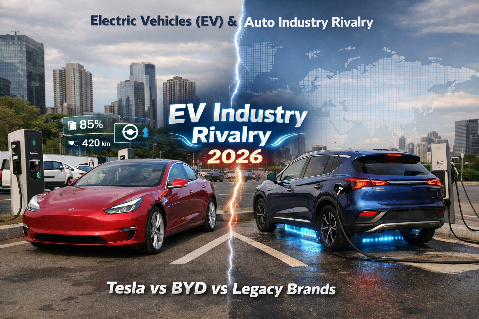 The EV Battle: Tesla vs BYD vs Global Automakers (2026)